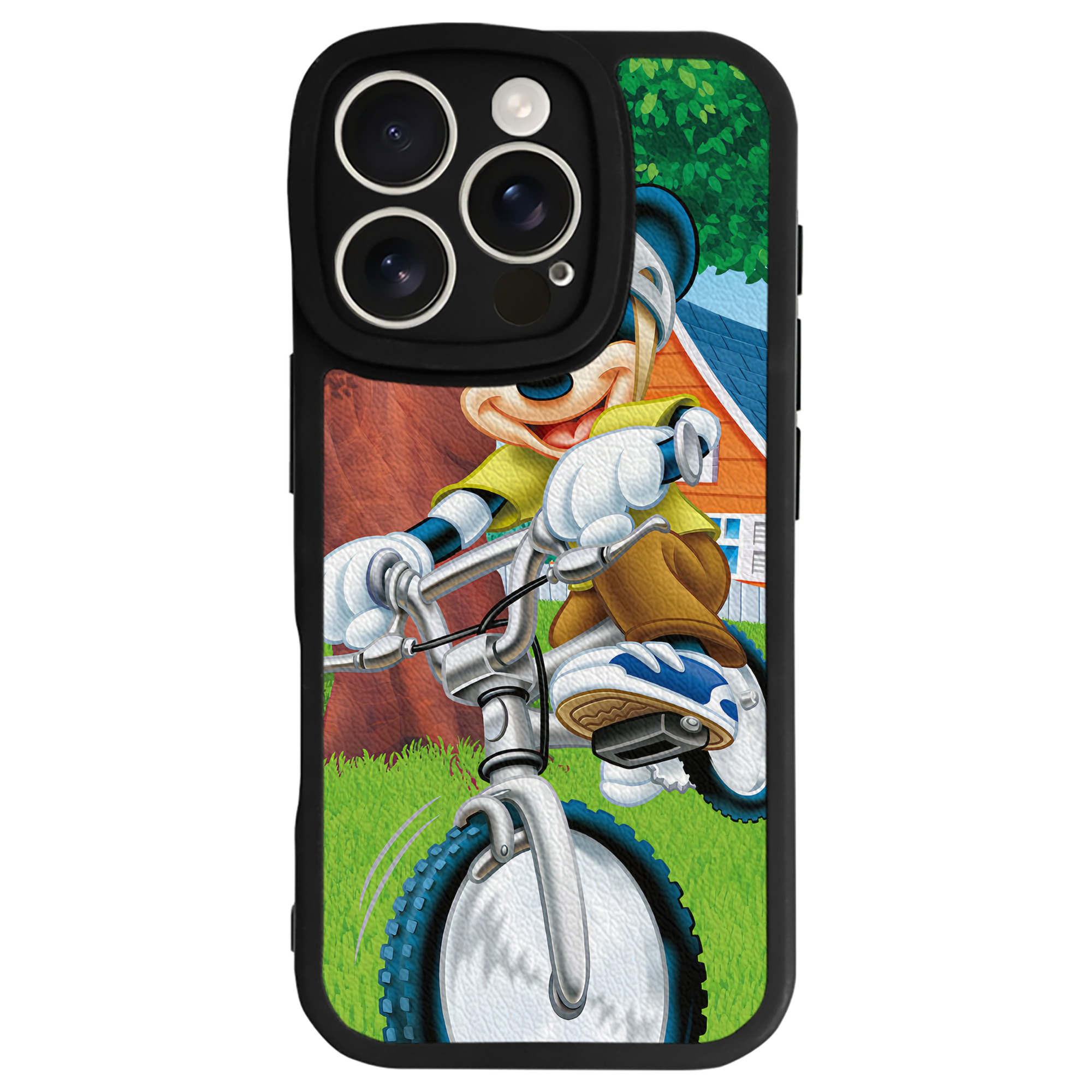 （画像用） ミッキーマウス Mickey Mouse 【iPhone 16シリーズ対応】シリコンスマホケース（レザー調） 材質：シリコン